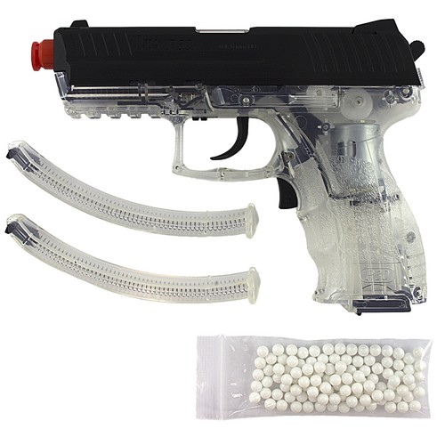 H&K P30 LICENSED AIRSOFT FULL AUTO ELECTRIC BLOWBACK CLEAR HAND GUN