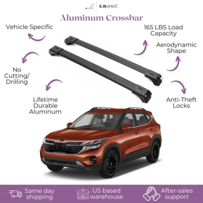 ERKUL Roof Rack Cross Bars Fits Kia Seltos (X-Line/Nightfall Only) 2021-2026