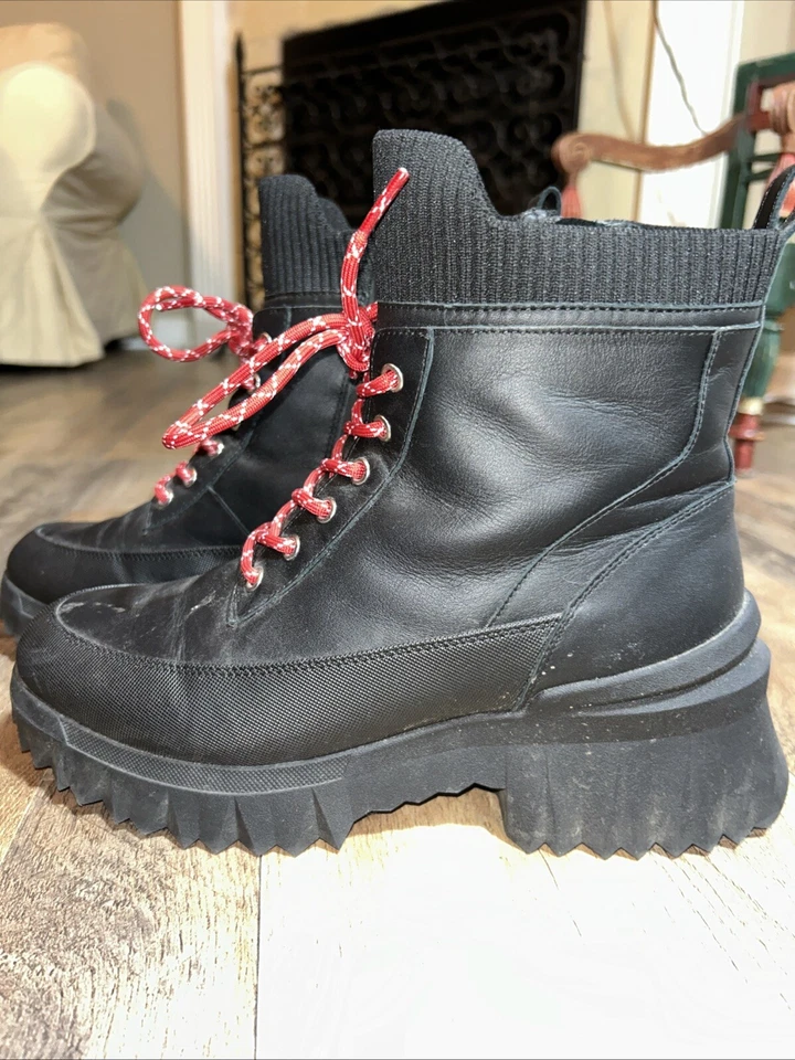 $149 Botas de plataforma con cordones de cuero resistentes al agua Nurture Whitney talla 8,5 Foto 3 de 4