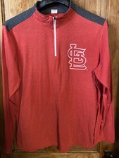 St Louis Cardinals 1/4 Zip Pullover Mens XL Red Long Sleeve Shirt MLB