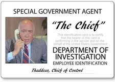 GET SMART CHIEF THADDEUS NAME BADGE PROP HALLOWEEN COSPLAY PIN FASTENER