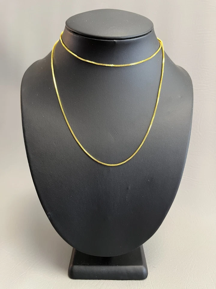 ¡¡AFILADO!! COLLAR COLGANTE ESTAMPADO ORO 18K RELLENO 1.6mm CADENA CAJA 30" LARGO AJUSTE Foto 3 de 4