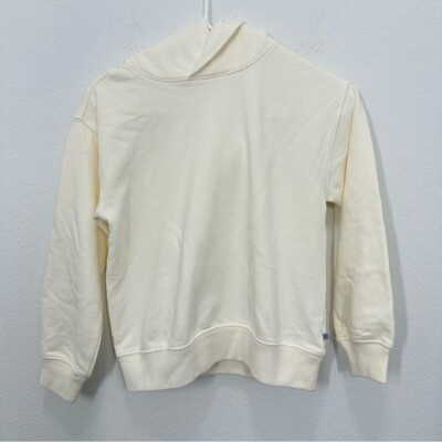 KID by Crewcuts Boys Size Medium garment-dyed hoodie Cream Ivory NWT Casual