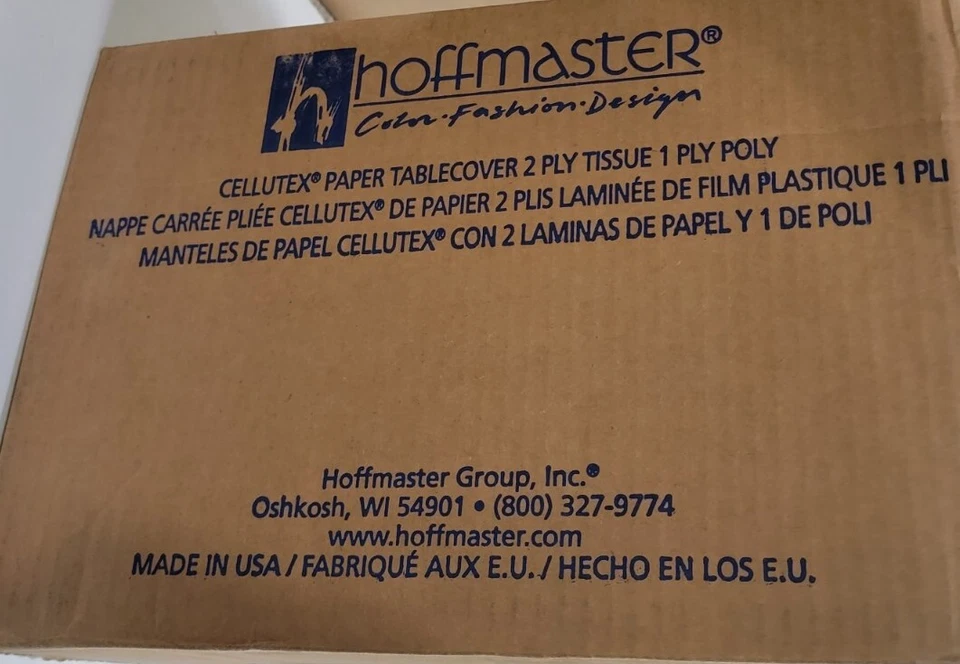 Hoffmaster 2-Ply Tissue Paper 1-Ply Poly Table Cover Black, 108" x 54" | 25/Case - Image 3 of 4