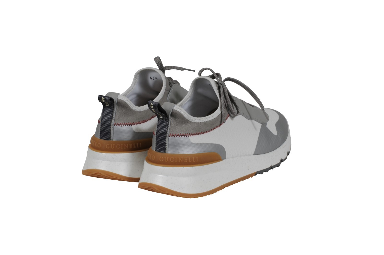 Brunello Cucinelli  Panelled Sneaker Size US 10.5 EU 43.5 White Gray Trainer image 7