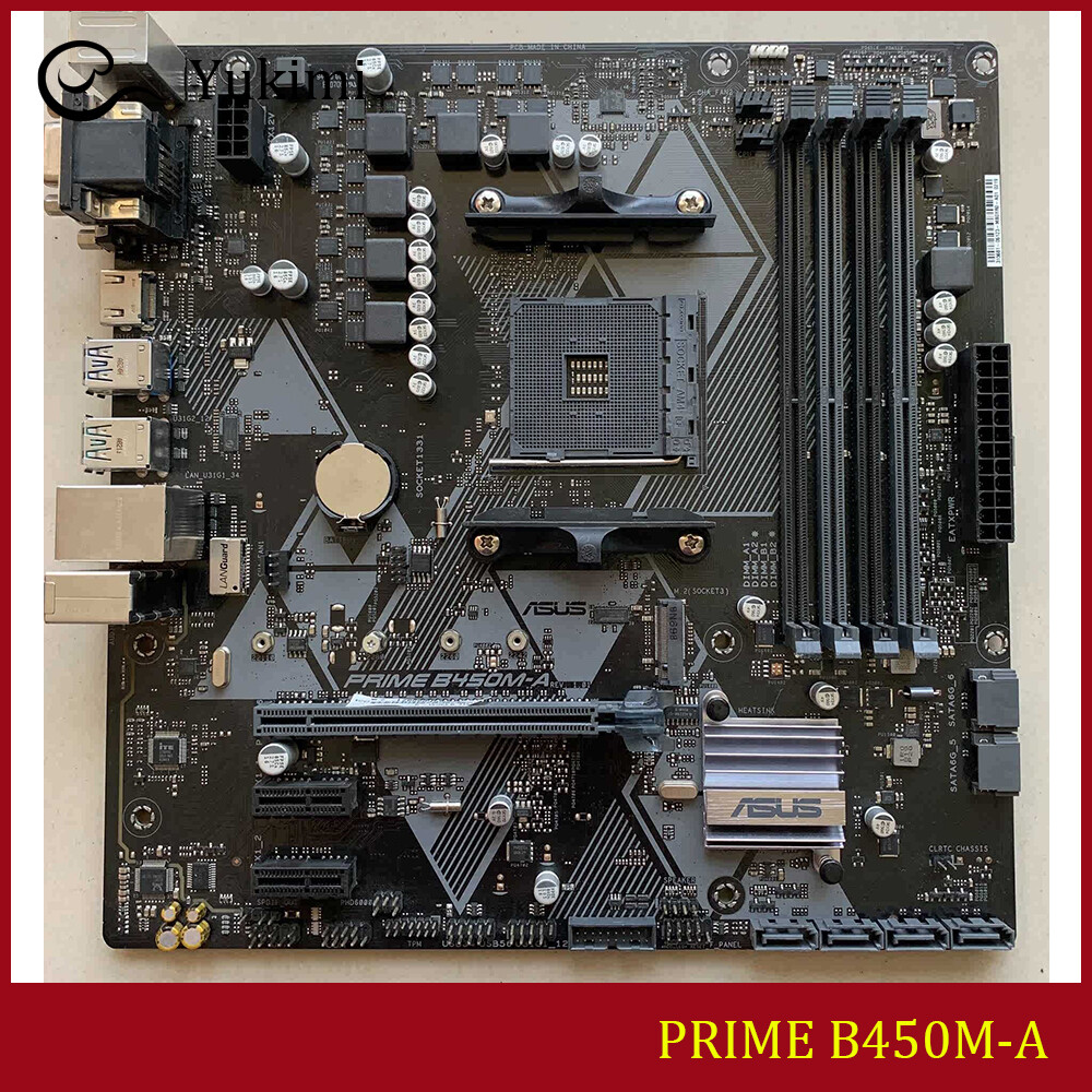 FOR ASUS PRIME B450M-A DDR4 AMD AM4 128GB DVI-D HDMI D-sub mATX