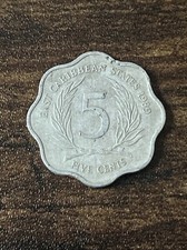 1989 East Caribbean States 5 Five Cents Actual Coin TK6304*