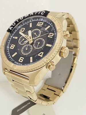 Fossil Herren Uhr ⁕ Automatik ⁕ BQ2667 ⁕ 50 mm ⁕ Gold Farbe ⁕ Neu  