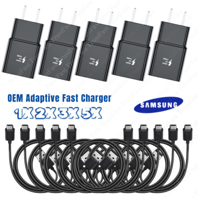 US Adapter Android Phone Charger for Samsung Fast Charging with Type C Cable Lot