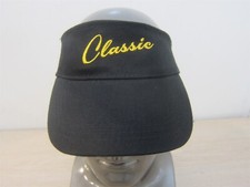 CLASSIC ADJUSTABLE STRAPBACK SUN VISOR/CAP, BLACK/GOLD, FREE S H
