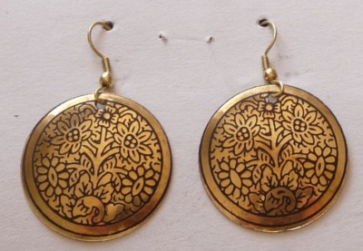 Boucles D'oreille Danse Orientale Bollywood Or - Artisanat Indien, Métal Doré, Neuf Avec étiquettes