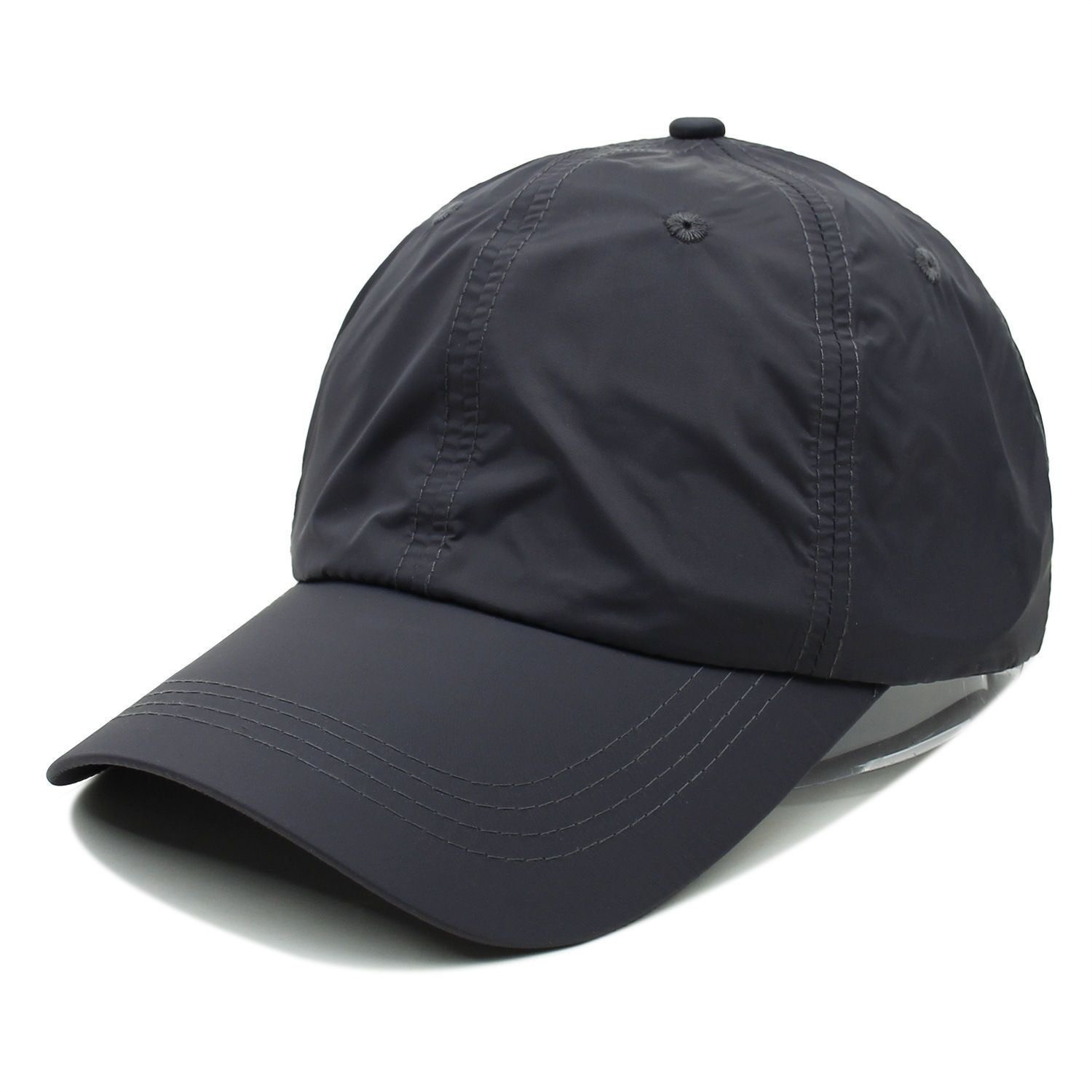 Quick Dry Nylon Soft Baseball Cap Dark Grey Adjustable Outdoor Hat
