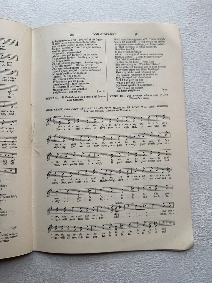Mozart Don Giovanni Opera Libretto c1877 W S Davidson London Italy English Rare - Image 4 of 4