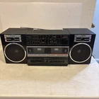 Fisher Boombox PH-W702 80's Boombox. TURNS ON. For Parts Read