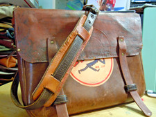 vintage  Satchel Leather Brown Messenger USPS mail Bag   #8