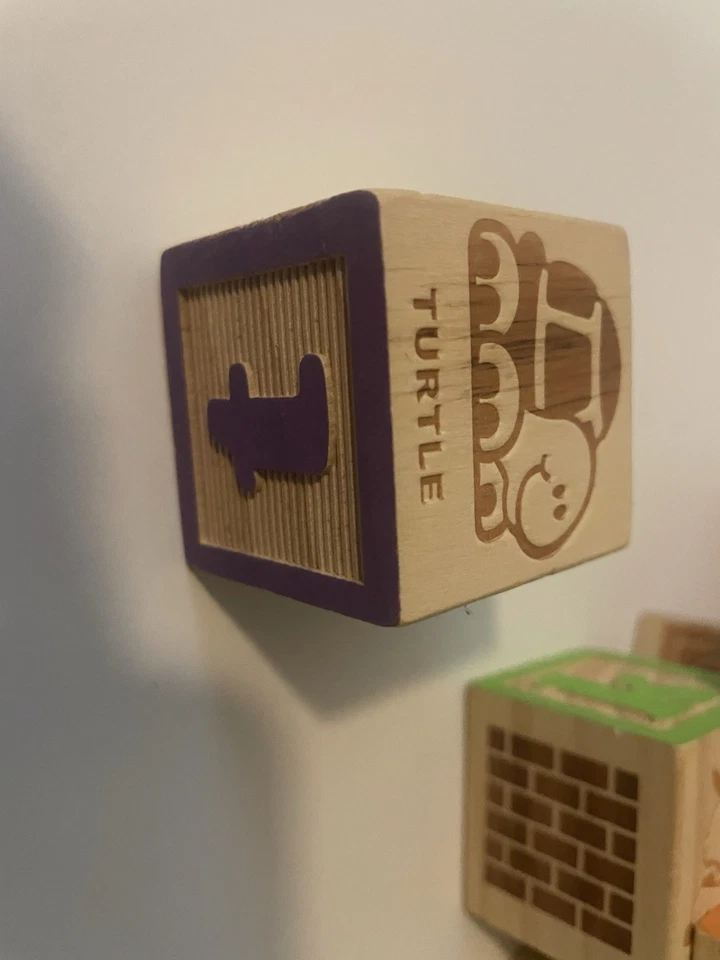 Bloques de construcción de aprendizaje de madera edades 1-3, 26 piezas ABC, #S, animales, alimentos, colores Foto 4 de 4