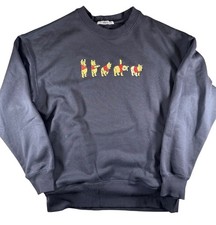 Disney Nice Claup Japan Winnie the Pooh Embroidered Sweatshirt Black Pre-owned