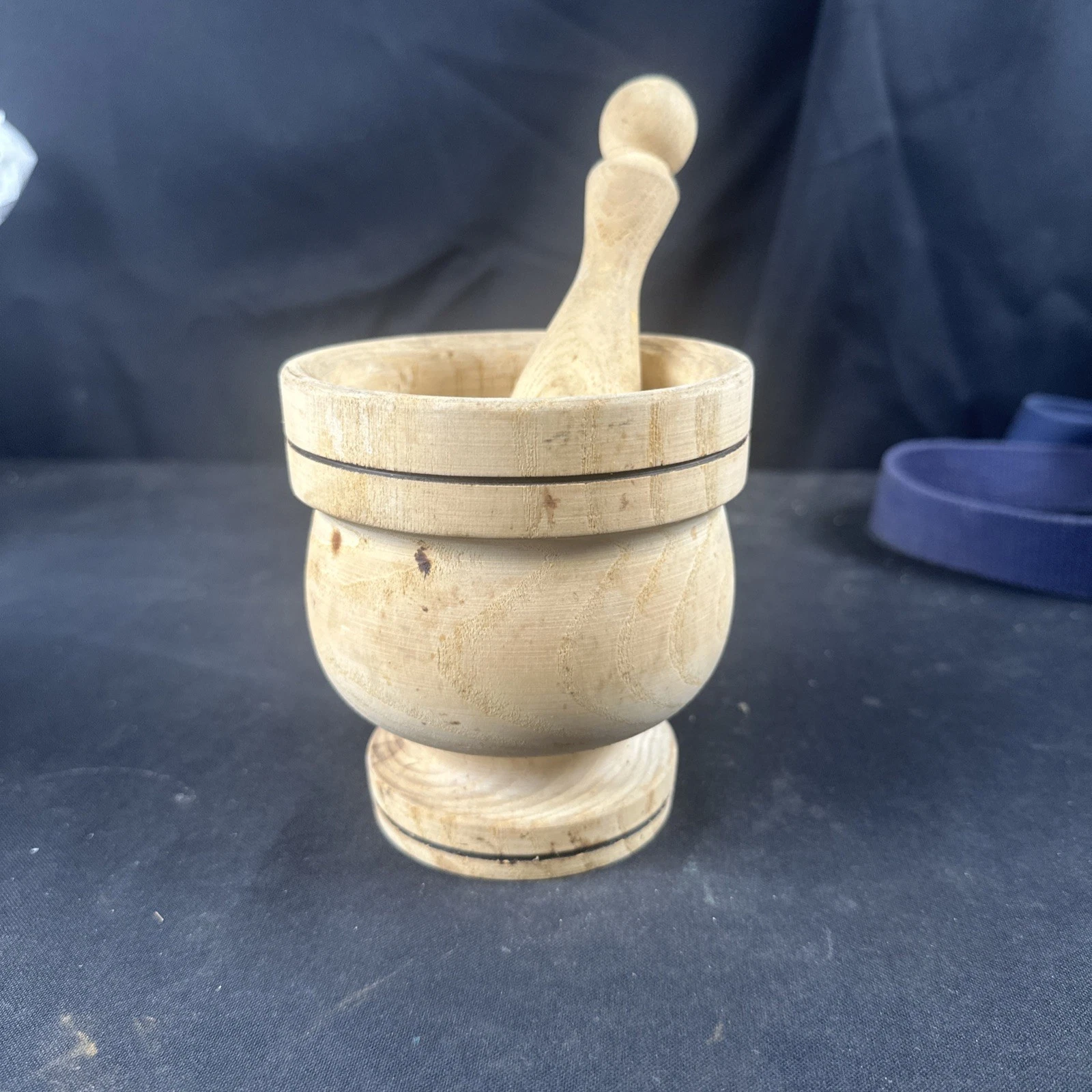 Vintage Pestle And Mortar Wood Made In France