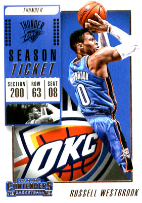 #ad 2018 19 Panini Contenders #43 Russell Westbrook Oklahoma City Thunder $1.49