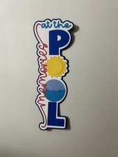 Memories at the Pool Playground Scrapbook Title Handmade Die Cut Paper Pieced