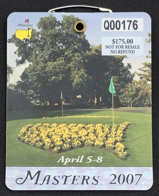 LNIP! 2007 Masters Tournament Augusta Badge! Zach Johnson! Lowest BIN! LOW #!
