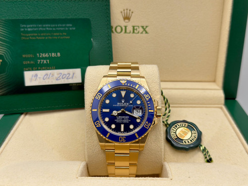 Rolex Submariner Date Gold 126618LB 41mm Blue Dial Ceramic 18k Gold Box Paper