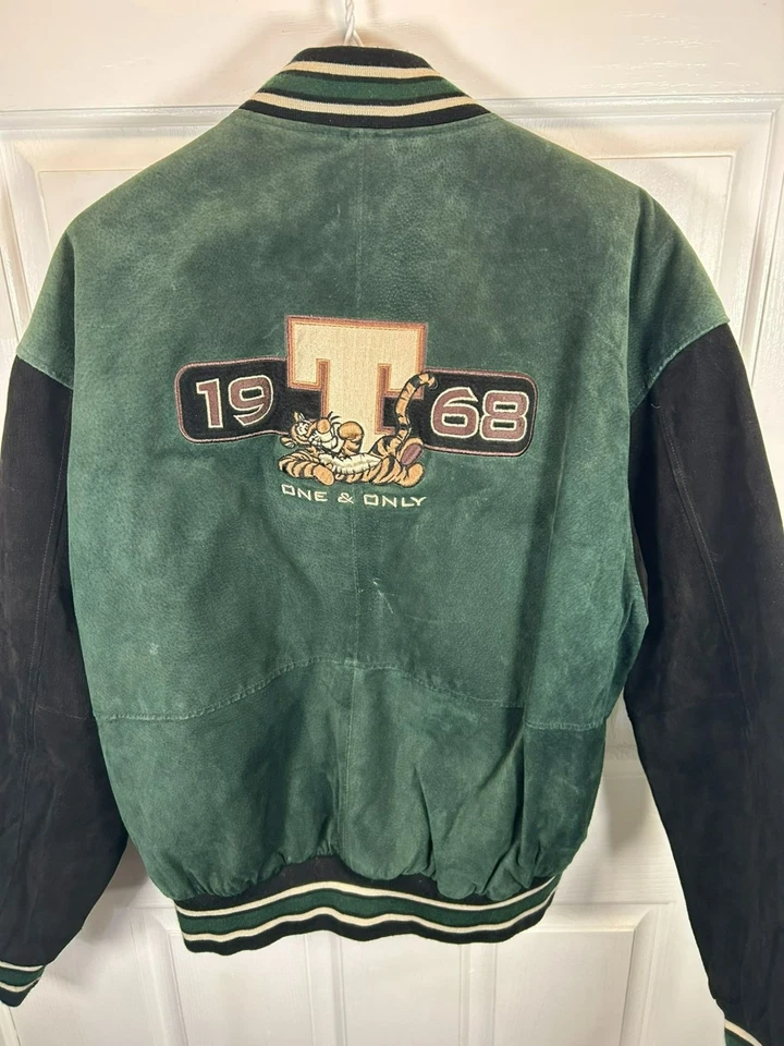 Винтажный Disney Store зеленый Varsity куртка тигр 1968 логотип и вышивка молнии фронт - Изображение 4 из 4