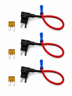 3X Mini ATM APM Add-A-Circuit Fuse Tap Adapter Holder w/ 5A Mini Fuse