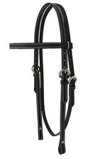 Tahoe Double Stitched Leather Browband Western Headstall, Multiple Colors  S...