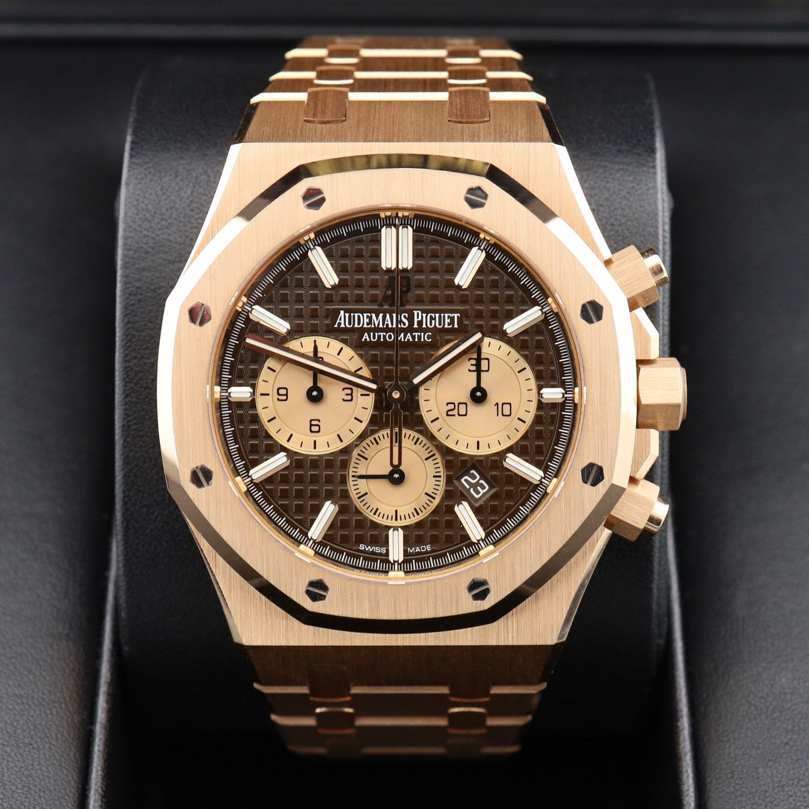 Audemars Piguet Royal Oak Chocolate 41MM Rose Gold Chronograph 26331OR B&P 2021