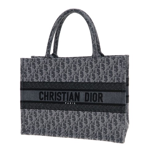 Dior Book Tote M1296ZEYC_M90E Medium Denim Gray Gold Hardware #SN202