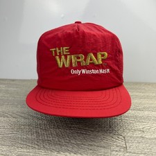 Vintage 90s Winston Hat Cap Snap Back Adjustable Red The Wrap Cigarettes Adult