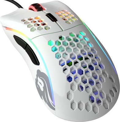 Glorious PC Gaming Race Model D Kabelgebundene Gaming Maus - Hochglanz Weiß