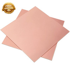 2 Pieces 99.9 Pure Copper Sheet 4" X 4"18 Gauge 1Mm Thickness Film Attached