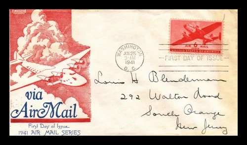 US COVER AIR MAIL 6C FIRST DAY ISSUE SCOTT C25 ANDERSON CACHET