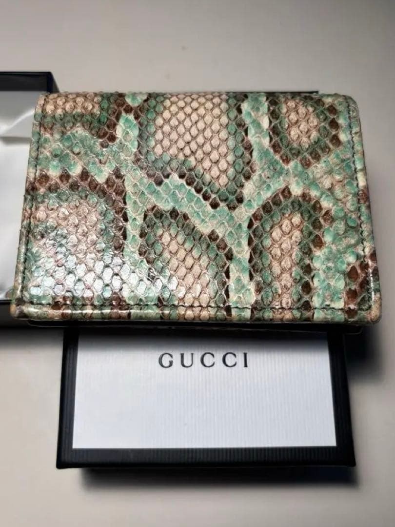 GUCCI   bifold wallet python pattern Excellent co… - image 2