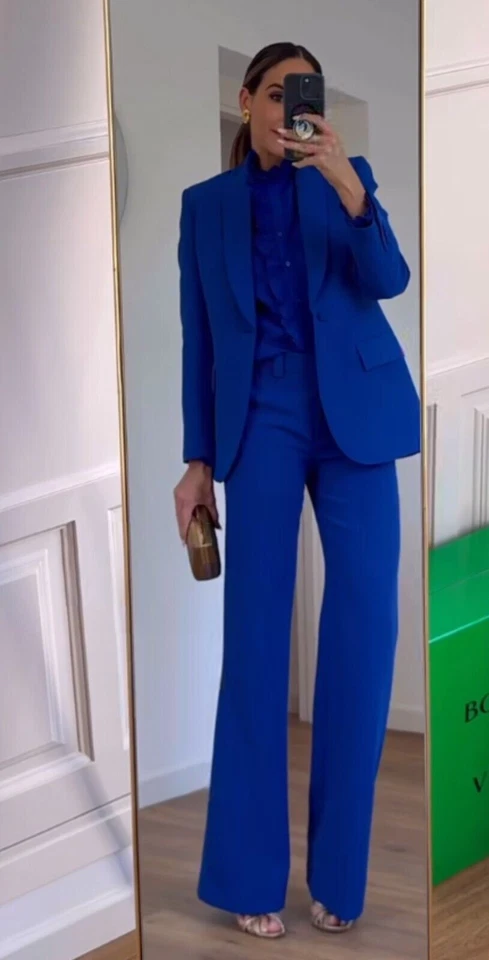 PANTALON ÉVASÉ COLLECTION ZARA ZW BLEUTÉ NEUF SS24 TAILLES XS-XXL REF.... - Photo 4/4