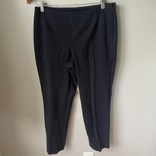 Talbots Womens Dress Pants Size 12 Petite Bi Stretch Straight Leg Curvy Navy