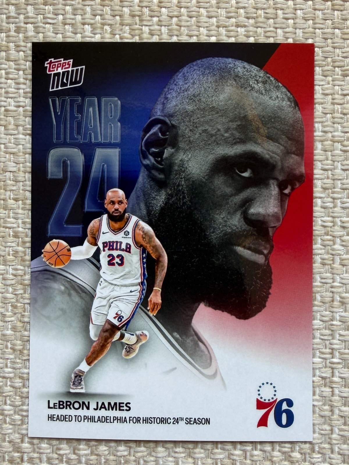 LeBron James Topps NOW 2026-27 Year 24 Philadelphia 76ers #OS3 *In Hand*