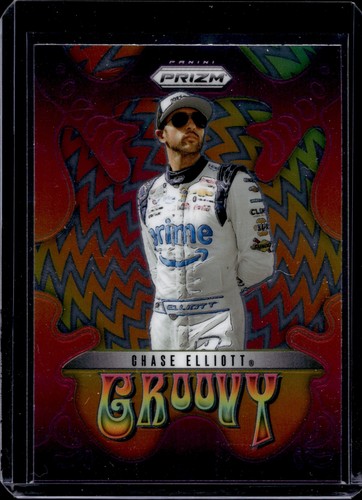 2025 Panini Prizm NASCAR Groovy Chase Elliott #8 card
