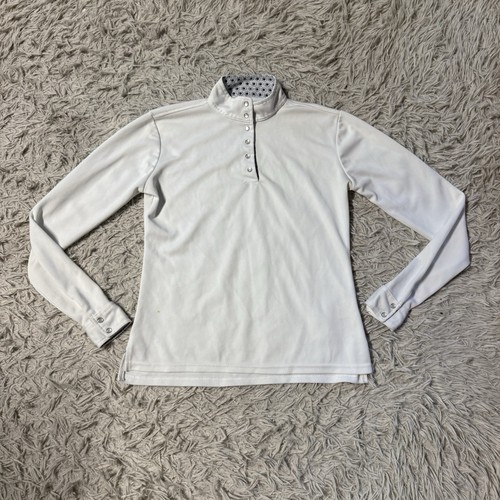 Women’s Medium White Dover Long Sleeve Horseback Riding Show Shirt