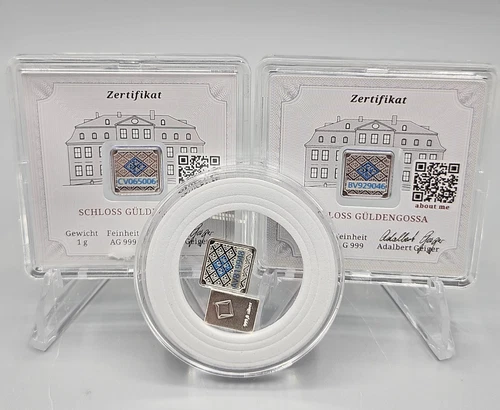 Geiger Edelmetalle + Valcambi 999 Fine Silver Lot:  4x 1g Silver Bars