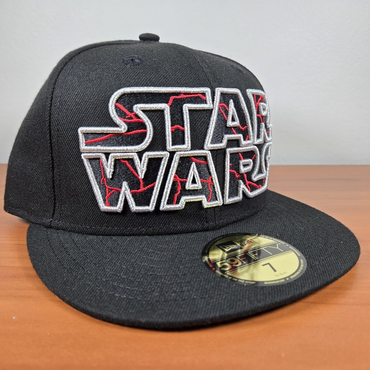Star Wars Black Cracked Logo New Era 59Fifty 5950 Flatbill Cap Hat