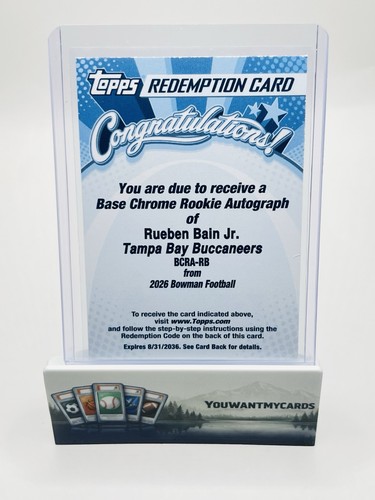Rueben Bain Jr. – 2026 Bowman Football · Base Chrome Rookie Autographs #BCRA-RB Rueben Bain Jr.