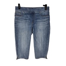 Chico's Capri Jeans Womens 8 Size 1 Pull On Medium Wash Blue Stretch