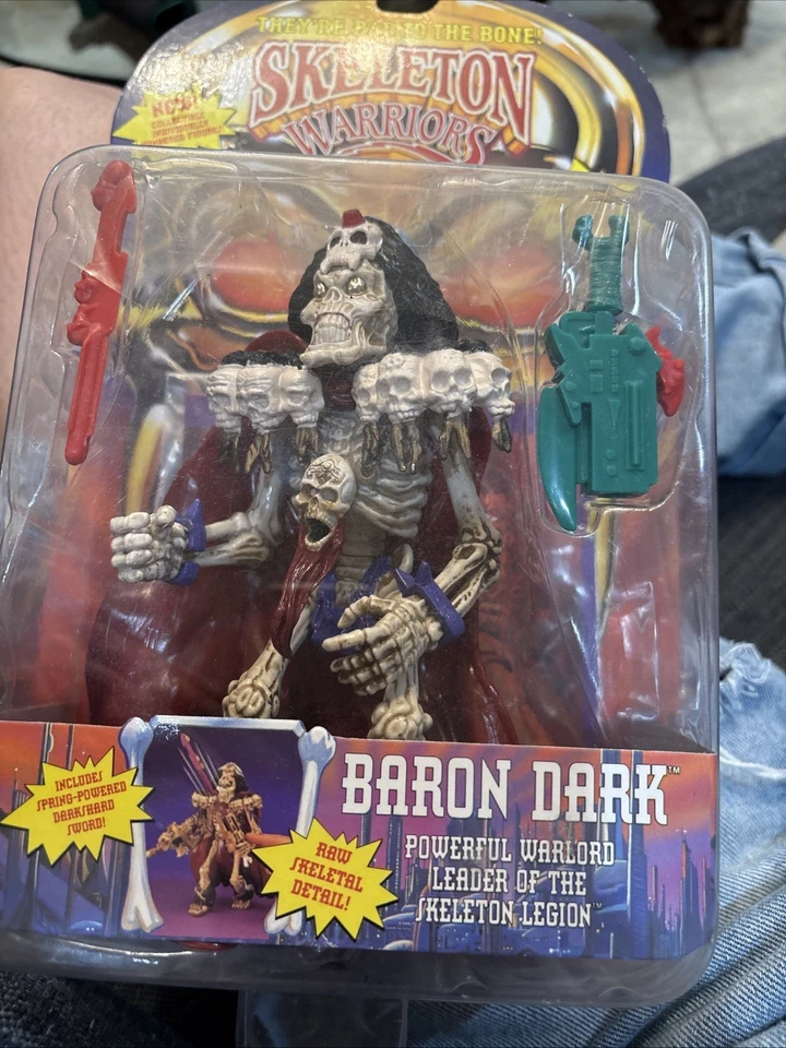 Vintage Baron Dark Skeleton Warriors Action Figure 1994 Playmates MOC Sealed Toy - Image 2 of 4