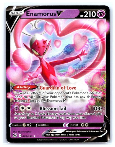 Enamorus V 082/196 Holo V Rare Lost Origin Pokemon Near Mint