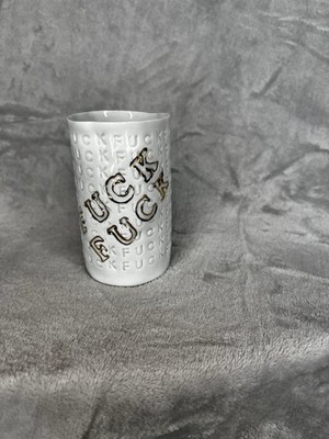 Stepanka Ceramics Porcelain NYC Artist Stepanka F U C K  F U C K Tumbler