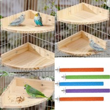 10 Pack Bird Perch Stand Toys, 5 Pcs 7 Inch Wooden Corner Platforms  5 Pcs 8...