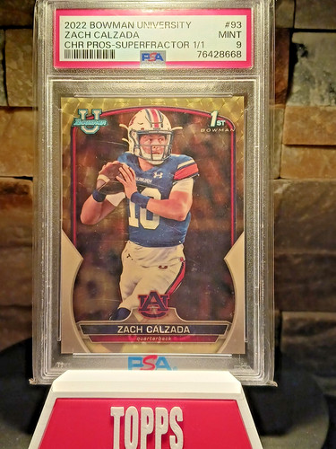 2022 Topps Bowman Chrome 1st Zach Calzada 1/1🔥Superfractor PSA 9